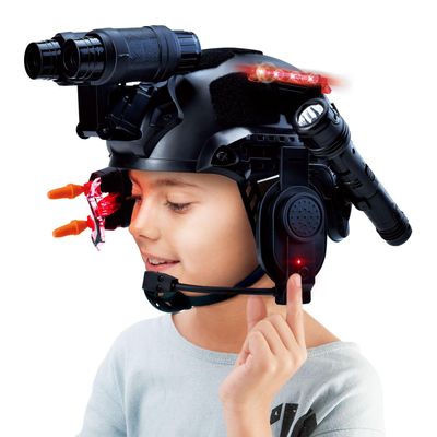 REGLORY Kids Tactical Multifunctional Helmet Set for Battle Game, Police Cosplay Kids Toy Helmet Paintball Airsoft (Black)