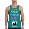 Custom Tank Tops for Men Design Your Own Print Scoop Neck Sleeveless Shirt with Logo Photo Personalized Tank Tops L A0115 Darkcyan view 1