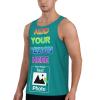 Custom Tank Tops for Men Design Your Own Print Scoop Neck Sleeveless Shirt with Logo Photo Personalized Tank Tops L A0115 Darkcyan view 2