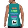 Custom Tank Tops for Men Design Your Own Print Scoop Neck Sleeveless Shirt with Logo Photo Personalized Tank Tops L A0115 Darkcyan view 3