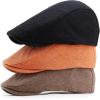FAZAIQILUO Beret Men's Newsboy Taxi Driver Flat Shoes French Bonnie Hat Orange view 3
