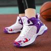 Jevaloo Boys and Kids Basketball Shoes Lightweight Fashion Sneakers White Purple view 2