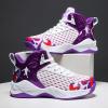 Jevaloo Boys and Kids Basketball Shoes Lightweight Fashion Sneakers White Purple view 3