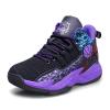 Jevaloo Boys and Kids Basketball Shoes Lightweight Fashion Sneakers Black Purple view 1