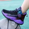 Jevaloo Boys and Kids Basketball Shoes Lightweight Fashion Sneakers Black Purple view 2