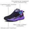 Jevaloo Boys and Kids Basketball Shoes Lightweight Fashion Sneakers Black Purple view 3