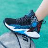Jevaloo Boys and Kids Basketball Shoes Lightweight Fashion Sneakers Black Blue view 2