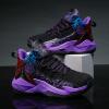 Jevaloo Boys and Kids Basketball Shoes Lightweight Fashion Sneakers Black Purple view 4
