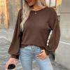 GOKKILRW Womens Casual Sweatshirts Knit Sweater Pullover Tops 2024 Fall Fashion Shirts Loose Fit Lightweight Work Blouses Petite Tops for Women Soft Long Sleeve Crewneck Trackshirts Cute Tunic Tops view 2