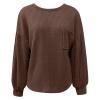 GOKKILRW Womens Casual Sweatshirts Knit Sweater Pullover Tops 2024 Fall Fashion Shirts Loose Fit Lightweight Work Blouses Petite Tops for Women Soft Long Sleeve Crewneck Trackshirts Cute Tunic Tops view 3