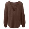 GOKKILRW Womens Casual Sweatshirts Knit Sweater Pullover Tops 2024 Fall Fashion Shirts Loose Fit Lightweight Work Blouses Petite Tops for Women Soft Long Sleeve Crewneck Trackshirts Cute Tunic Tops view 4