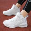 Jevaloo Boys and Kids Basketball Shoes Lightweight Fashion Sneakers White view 2