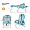 VINGLI Backpack Beach Chair 2 Pack, with 5-Position, Cup Holders, Cooler Bag, Towel Bar, Lightweight Folding Beach Camping Chairs for AdultsBlue/Green-13 view 3