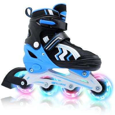 Kids Inline Skates for Boys and Girls Ages 6-12, Adjustable Beginner Skates with Light Up Wheels for Kids Youths Teen