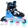 Kids Inline Skates for Boys and Girls Ages 6-12, Adjustable Beginner Skates with Light Up Wheels for Kids Youths Teen view 1