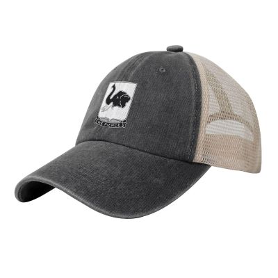 64th Armor Regiment Adjustable Washed Denim Mesh Hat Denim Baseball Cap Cowboy Hat