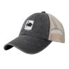 64th Armor Regiment Adjustable Washed Denim Mesh Hat Denim Baseball Cap Cowboy Hat view 1