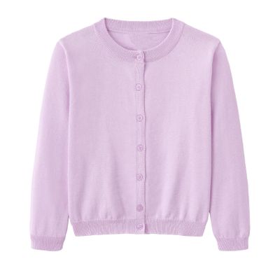 Miccina Girls Cardigan Sweater School Uniforms Toddler Long Sleeve Button Knit Solid Sweaters Tops Purple