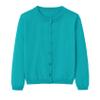 Miccina Girls Cardigan Sweater School Uniforms Toddler Long Sleeve Button Knit Solid Sweaters Tops Peacock Blue view 1