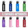 Custom Personalized Water Bottles for Kids with Straw 12 18 24 32 40 oz Customized Engraved Insulated Stainless Steel Water Bottles with Name, Green Initial Style view 3
