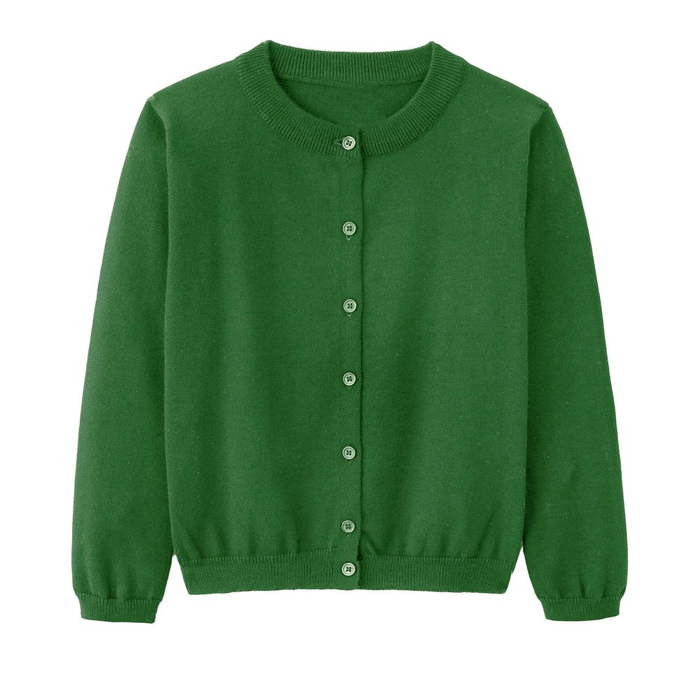 Miccina Girls Cardigan Sweater School Uniforms Toddler Long Sleeve Button Knit Solid Sweaters Tops Green