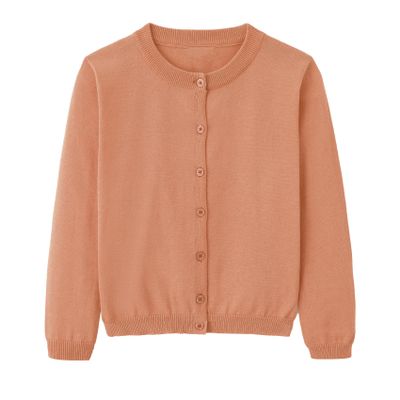 Miccina Girls Cardigan Sweater School Uniforms Toddler Long Sleeve Button Knit Solid Sweaters Tops Caramel