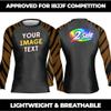 DEHAHA Unisex Youth Customized No-Gi Zebra Ranked Rashguards Jiu Jitsu Long Sleeve Base Shirt, Brown XX-Small view 2