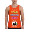 Custom Tank Tops Bulk for Man Women Personalized Tank Tops with Logo Name Photo Design Your Own Print Swimming Tank Top for Men Quick Dry Tank Top no Sleeve Shirt Men-Orange Red-4XL-0000224 view 1