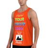 Custom Tank Tops Bulk for Man Women Personalized Tank Tops with Logo Name Photo Design Your Own Print Swimming Tank Top for Men Quick Dry Tank Top no Sleeve Shirt Men-Orange Red-4XL-0000224 view 2