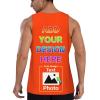 Custom Tank Tops Bulk for Man Women Personalized Tank Tops with Logo Name Photo Design Your Own Print Swimming Tank Top for Men Quick Dry Tank Top no Sleeve Shirt Men-Orange Red-4XL-0000224 view 3