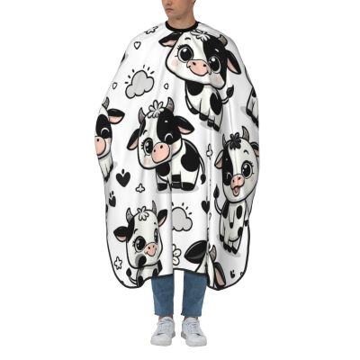 55x66 Inch Adult Barber Cape Funny-Cow-Cartoon Adult Haircut Cape With Snap Closure