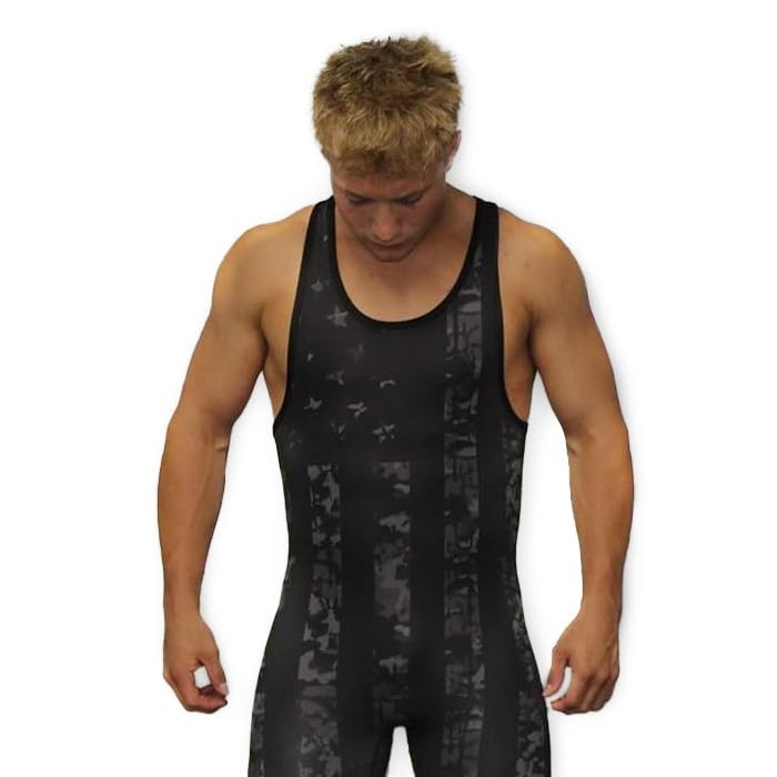 GO EARN IT Men's Black Flag Camo Singlet (Youth X-Small)
