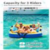 3 Person Towable Tube for Boating, Inflatable Water Sports Towables for Boats to Pull 1-3 Rider, Sofa Style Boat Tube with Dual Front and Back Tow Points, Including Nylon Tow Rope and Air Pump view 2