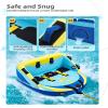 3 Person Towable Tube for Boating, Inflatable Water Sports Towables for Boats to Pull 1-3 Rider, Sofa Style Boat Tube with Dual Front and Back Tow Points, Including Nylon Tow Rope and Air Pump view 4