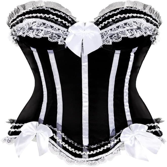 ADELCE Plus Size Corset Top for Women Bustier Lace up Gothic Lingerie Burlesque Costume Dress White 5XL