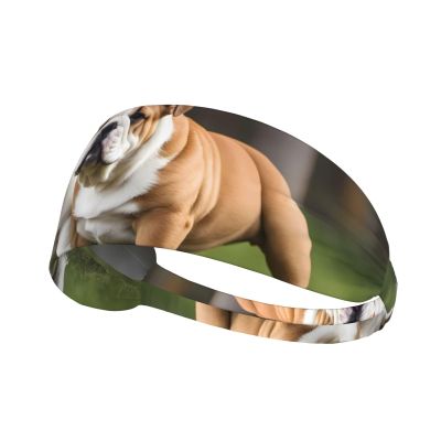 WZYWHJ Soft and Absorbent Headband for Red Basketball Workout - Ideal Hair Accessory for Yoga, Running, and More! English Bulldogs Pattern, Black