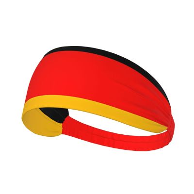 WZYWHJ Soft and Absorbent Headband for Red Basketball Workout - Ideal Hair Accessory for Yoga, Running, and More! germany flag Pattern, Black