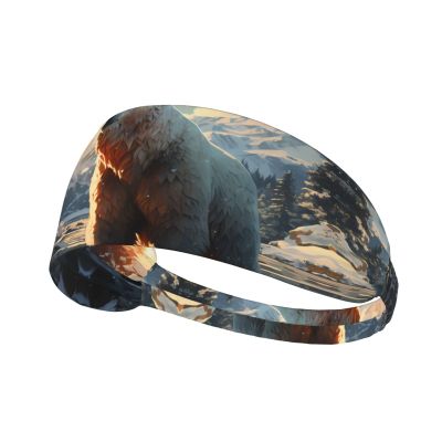 WZYWHJ Soft and Absorbent Headband for Red Basketball Workout - Ideal Hair Accessory for Yoga, Running, and More! Polar bear in winter Pattern, Black
