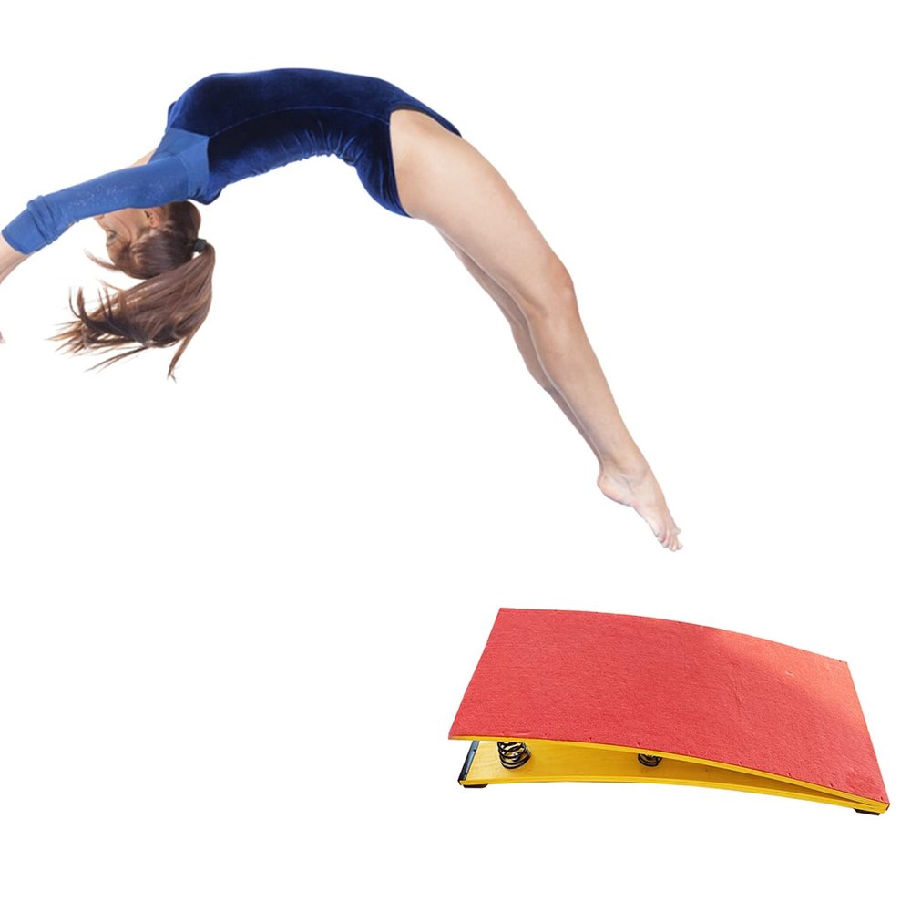 ENWINDXS Gymnastics Equipment 4 Spring Gymnastic Springboard for Adults, Thickened Hard Wood Vault Spring Floor, Beginning Gymnasts Athletes Jump Bridge, Load 80kg