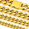 Oaldilee 18K Gold Plated Chain Necklace Men, Punk Hip Hop Jewlery, 18/20/22/24/26/28/30 inch Cuban Link Chain 5/7/9/11MM for Men Women view 1