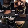 Oaldilee 18K Gold Plated Chain Necklace Men, Punk Hip Hop Jewlery, 18/20/22/24/26/28/30 inch Cuban Link Chain 5/7/9/11MM for Men Women view 3