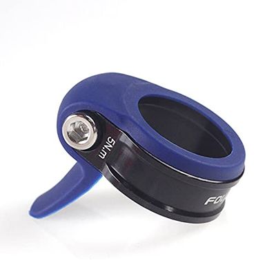 ZerHoc Bike seat clamp,Seat Clamp, Bike Seat Clamp Seatpost Clamp with Rubber Fixed 31.8 mm 34.9 mm for 27.2mm 31.6mm Waterproof Bicycle Accessories(Blue)