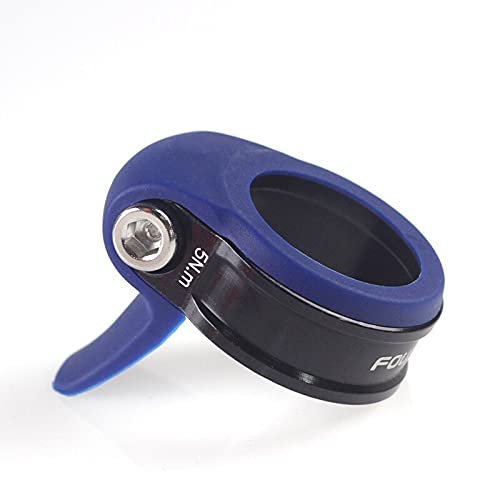 ZerHoc Bike seat clamp,Seat Clamp, Bike Seat Clamp Seatpost Clamp with Rubber Fixed 31.8 mm 34.9 mm for 27.2mm 31.6mm Waterproof Bicycle Accessories(Blue)