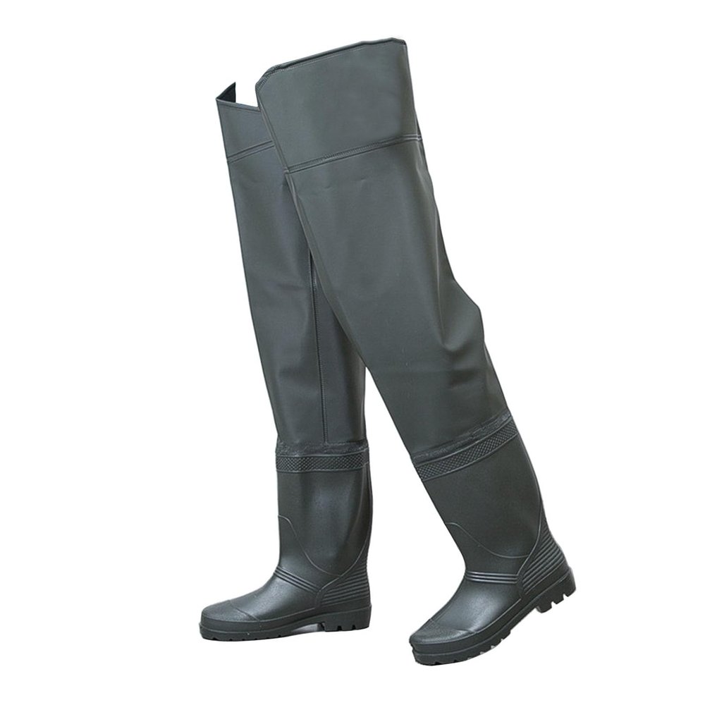 JCWGLY PVC Waterproof Hip Waders for Men Women, Lightweight Fishing Wader Boots with Anti Slip Outsole, for Outdoor Farmland(Green,7)