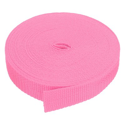 PATIKIL 10 Yard Webbing, 1 Inch Polypropylene Webbing Strap Heavy Webbing Roll Chair Straps for Indoor Outdoor Climbing DIY Crafting, Pink