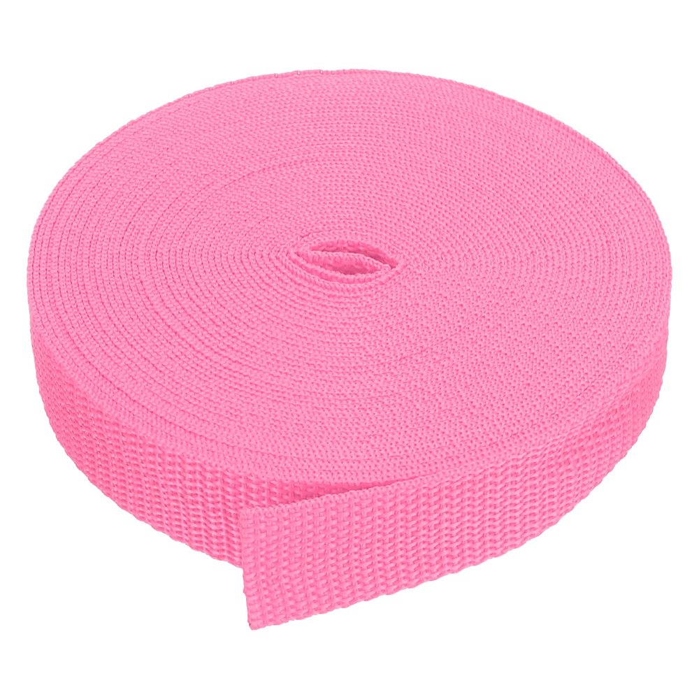 PATIKIL 10 Yard Webbing, 1 Inch Polypropylene Webbing Strap Heavy Webbing Roll Chair Straps for Indoor Outdoor Climbing DIY Crafting, Pink
