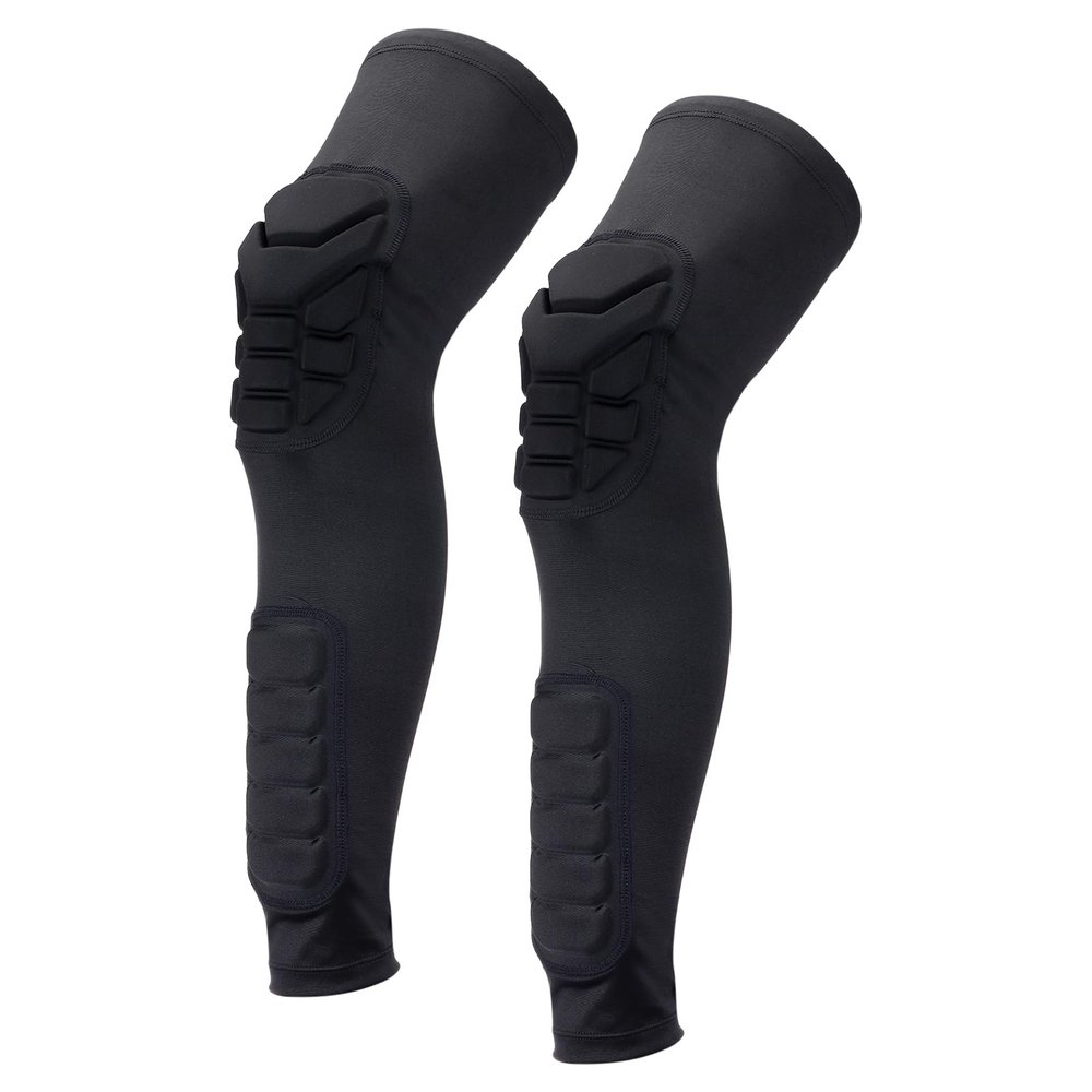 PATIKIL M Knee Calf Pads, 2 Pack Knee Braces Pad Compression Leg Sleeve Protective Calf Shin Guard for Youth Adults Football Basketball Baseball, Black