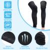 PATIKIL M Knee Calf Pads, 2 Pack Knee Braces Pad Compression Leg Sleeve Protective Calf Shin Guard for Youth Adults Football Basketball Baseball, Black view 2