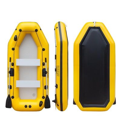 Inflatable Boat PVC 4 Person Fishing Canoe Kayak with Pump Foldable Convenient to Carry Rubber Boat sea Fishing (3.0 * 1.42M)