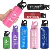 Personalized Water Bottles Custom Water Bottle Stainless Steel Insulated Engraved Double Wall Bottle Customized Water Bottles with Name Ideal for School Sports Gym 12/18/24/32/40oz view 1